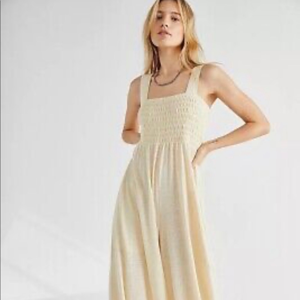 NWT Free People Homecoming Jumper in Natural